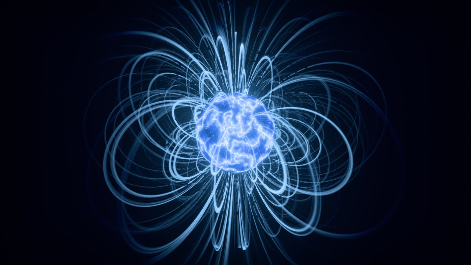 Magnetic field lines rendered around a core
